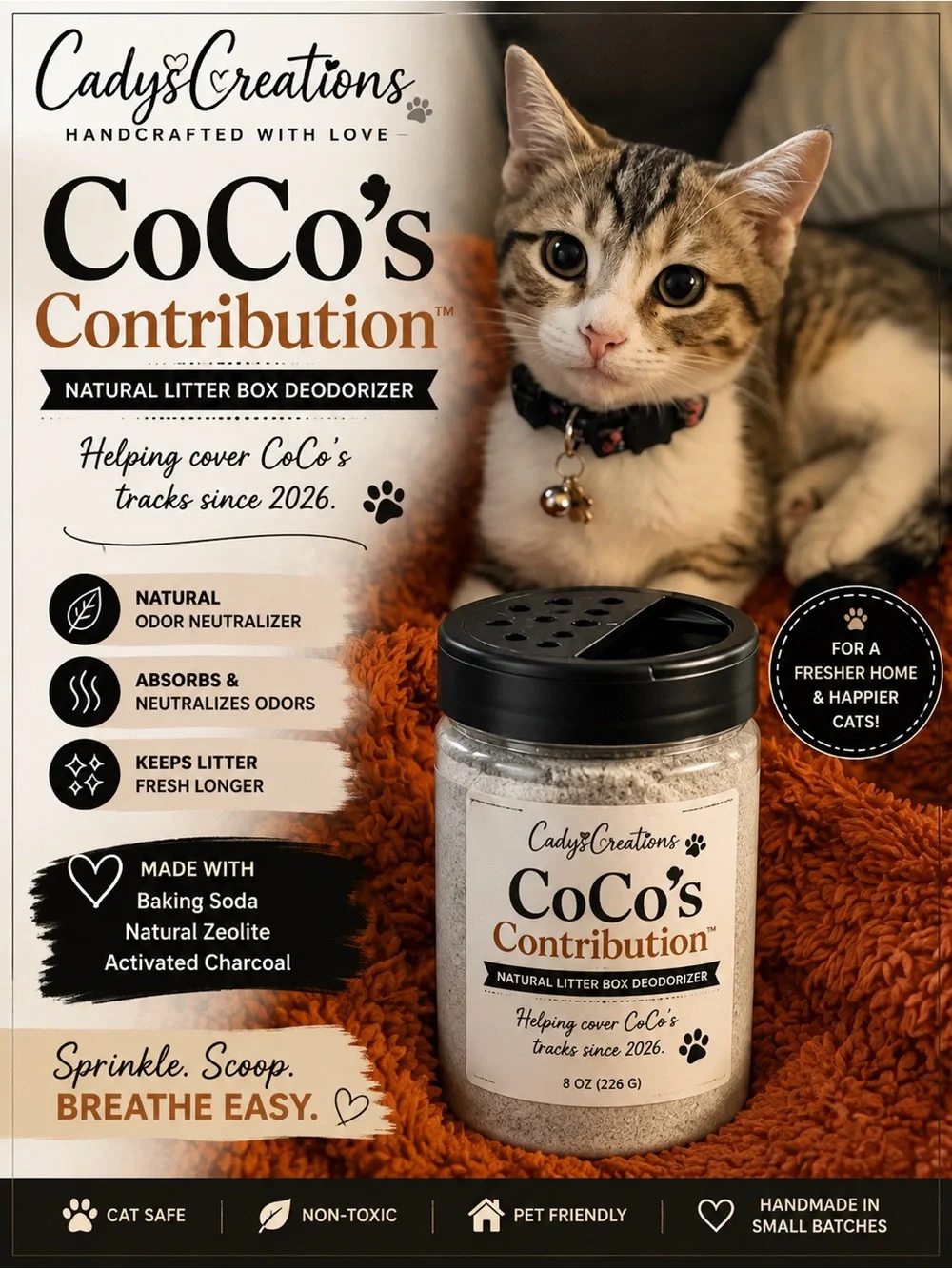 CoCo's Contribution Natural Litter Box Deodorizer